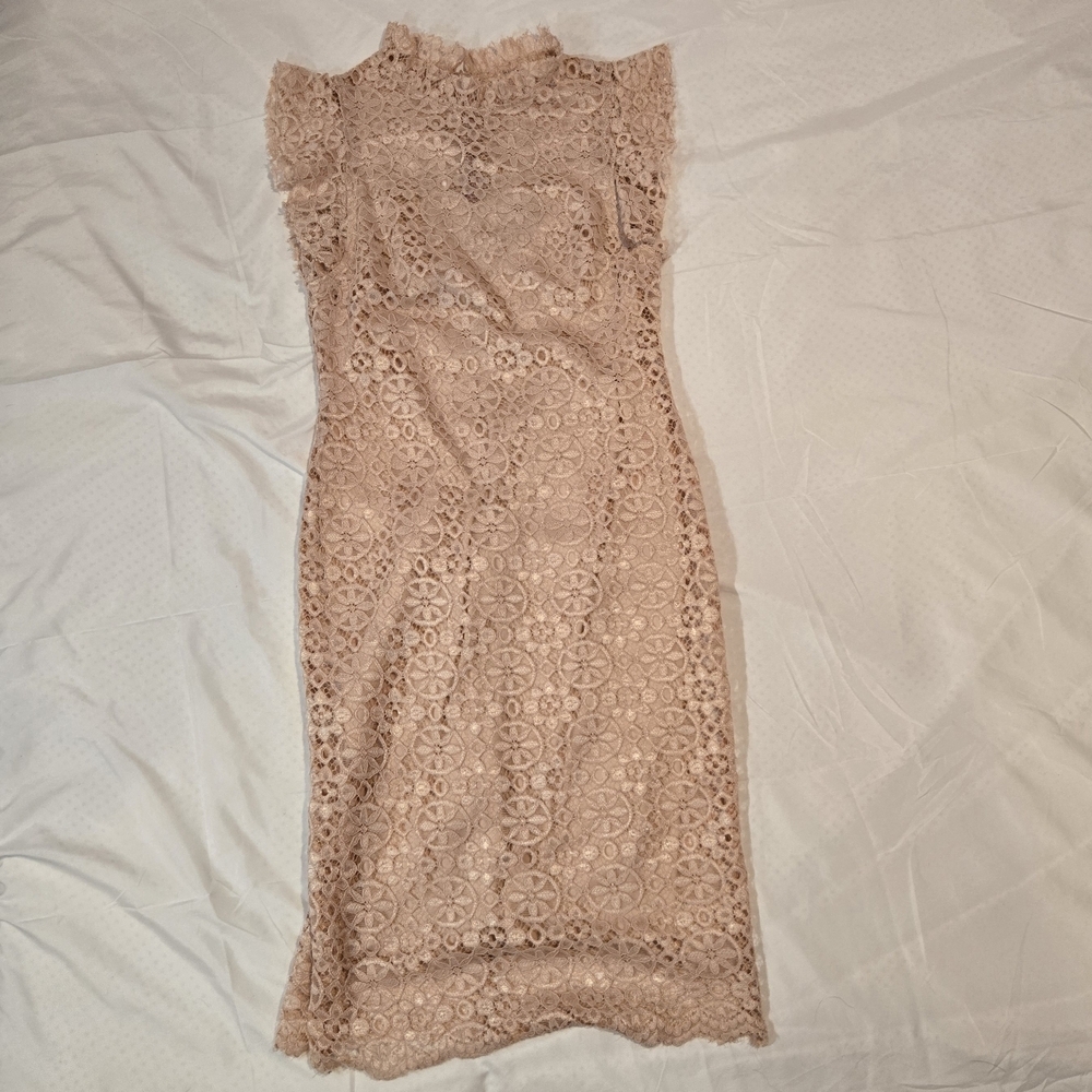 Enfocus Studio Lace Midi Dress in Pink